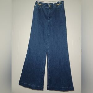 INC International Concepts Blue Flare Wide Leg Jeans